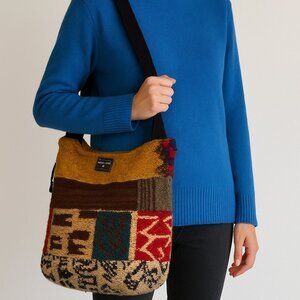 Boho Artistic Patchwork Sweater Bag – One-of-a-Kind Upcycled Susan Todd Tote